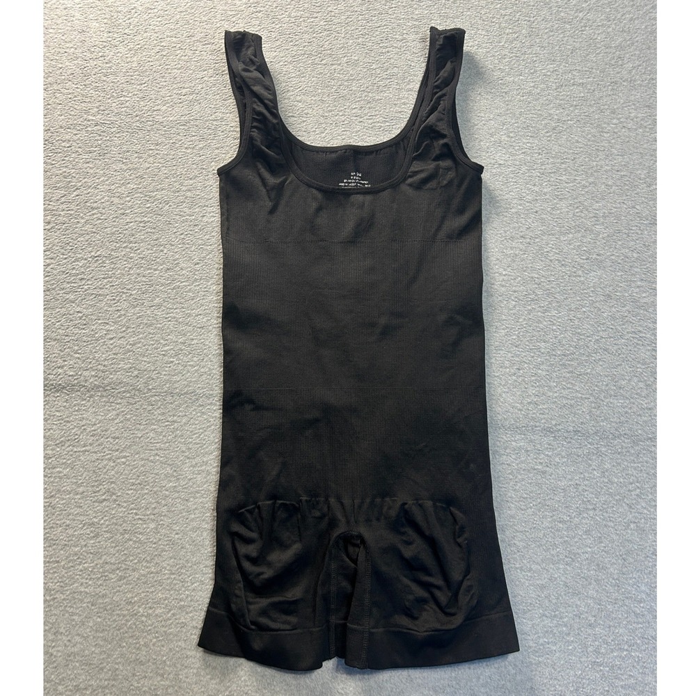 Short Romper One Piece Womens S/M Black Sleeveless Stretch Fitted Nylon Spandex
